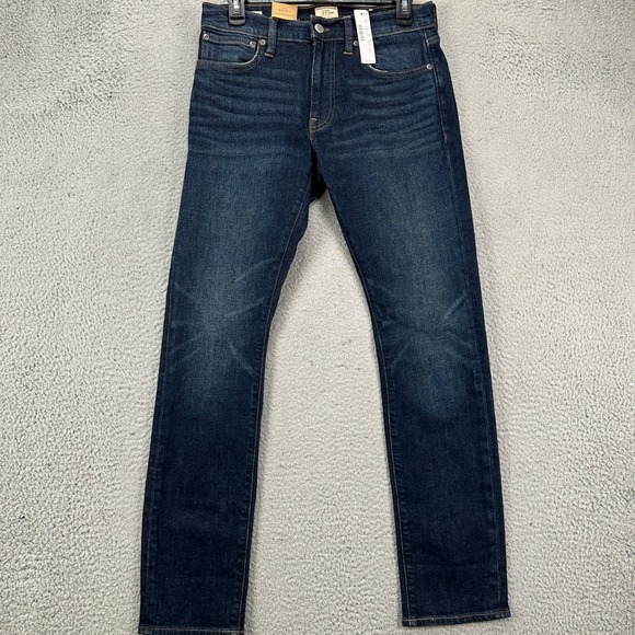 J Crew 250 Mens Slim Fit Jeans 30X30 Blue‎ Distressed Tapered Leg 5 Pocket NEW